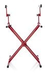 Gator Frameworks GFW-KEY-5100XRED 2 Tier X Style Keyboard Stand Red Front View
